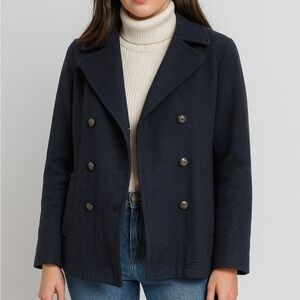 Gap Wool Blend Navy Double Breasted Peacoat Size M